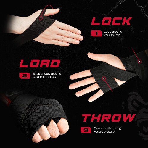 Beast Gear Boxing Hand Wraps 4.5m / 180" – Elasticated Cotton Blend 2