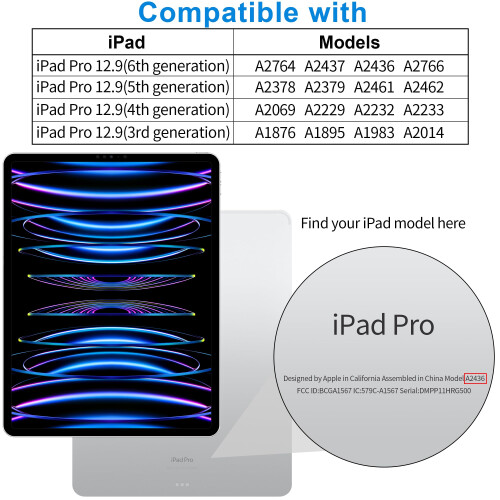 4youquality 2-Pack for iPad Pro 12.9-Inch 6th/5th/4th/3rd Screen Protector 2