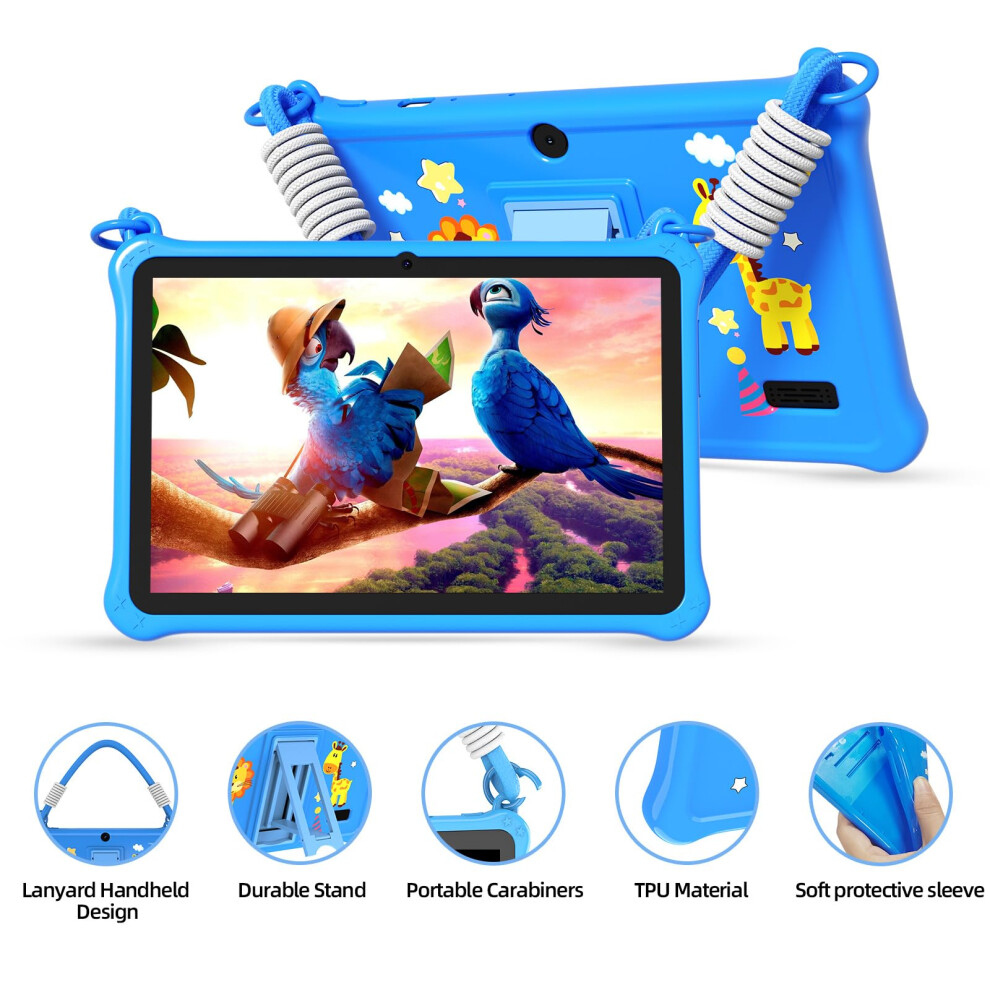 Vasoun 7 Inch Kids Tablet, Android 13 Tablets For Kids With Lanyard, 32Gb Toddler Tablet With Wifi, Kids Software Pre-Installed, Parental Control, Du 5008713316420
