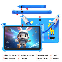 VASOUN 7 inch Kids Tablet, Android 13 Tablets for Kids with Lanyard, 32GB Toddler Tablet with WiFi, Kids Software Pre-Installed, Parental Control, Du