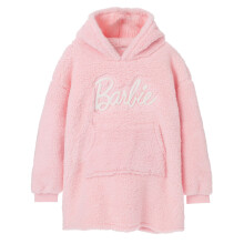 (6-8 Years, Pink) Barbie Girls Sherpa Hoodie Blanket