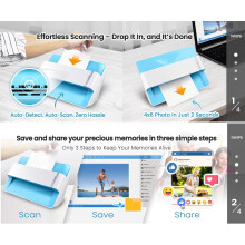 Plustek Photo Scanner Ephoto Z300, Scans 4x6 Inch Photos in 2 Seconds, Auto Crop and Deskew with CCD Sensor, Supports Mac and PC