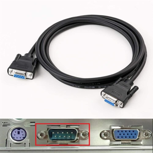 DTECH DB9 RS232 Serial Null Modem Cable Female to Female Full Handshaking 7 Wire Crossover for Data Communication 0.5M 2