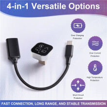 Kabelloser CarPlay-Adapter 4 in 1: Bildschirmspiegelungsadapter für IOS & Android, Kabelgebunden zu Kabellos, Plug &