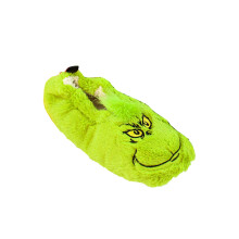 (6 UK-7 UK, Green) The Grinch Childrens/Kids Embroidered Face Fluffy Slippers