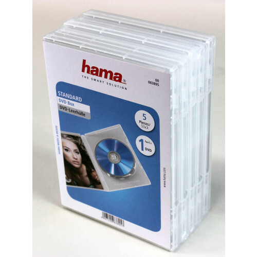 Hama Hama CD/DVD Cases | 5 Pieces Per Pack | Booklet Holder Inside | Clear 2