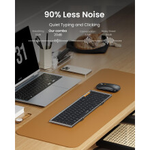 ProtoArc Foldable Keyboard and Mouse, XKM01 Portable Bluetooth Folding Keyboard Mouse Combo for Travel, 2.4G+Dual Bluetooth, Full-Size Rechargeable,