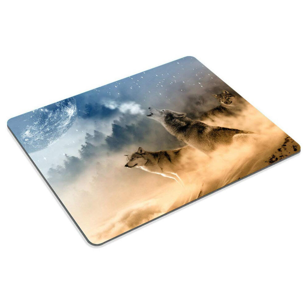 Wasach Gaming Mouse Pad Custom,The Wolf And The Moon Mousepad Non-Slip Rubber Gaming Mouse Pad Rectangle Mouse Pads For Computers Laptop 5006754322615