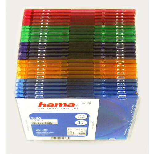 Hama Hama Slim CD Cases | Pack of 25 | Multicoloured 2