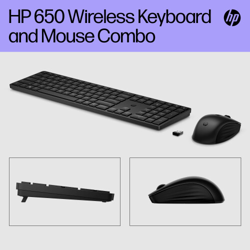HP HP 650 Programmable Wireless Keyboard & Mouse Set | 20+ customisable keys and mouse sensitivity | 20+ months battery | Multi-surface use | 60% recycl 1