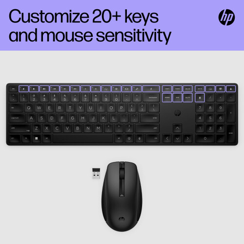 HP HP 650 Programmable Wireless Keyboard & Mouse Set | 20+ customisable keys and mouse sensitivity | 20+ months battery | Multi-surface use | 60% recycl 2