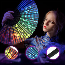 8 Pcs Foldable Fan Rainbow Sequins Pride Handheld Fan for Adults Drag Queen Festival Fan Chinese Folding Hand Fan
