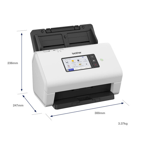 Brother Brother ADS-4900W Professional High Performance Desktop Document Scanner, USB 3.0, 10.9cm Touchscreen, Advanced Image Capture, UK Plug 2