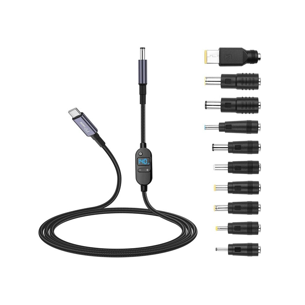 140W Pd To Converter Cable With Adjustable Voltage (5V/9V/12V/15V/20V/28V) And 10 Adapter Heads 6031453582120