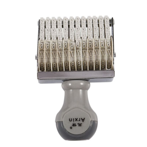 6X Arxin 12 Band Self Inking Rubber Stamps Numbering Machine, Grey White