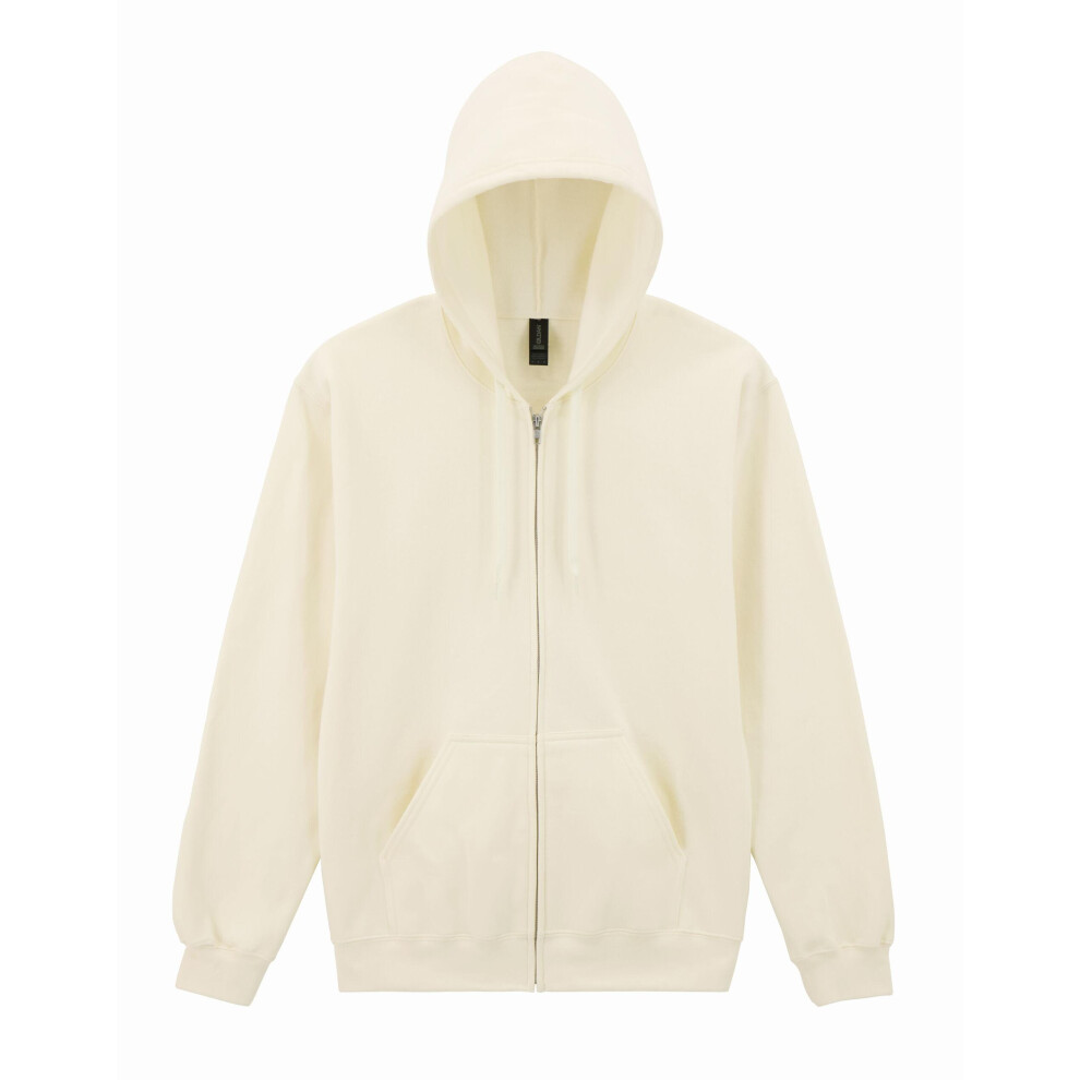 Gildan (3Xl, Off ) Unisex Adult Softstyle Fleece Midweight Full Zip Hoodie White