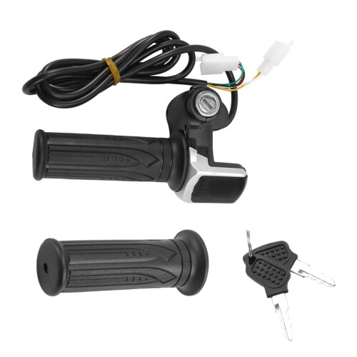 4X 36V Universal Electric Bicycle Throttle Handle with Led Display Indicator Speed Power Display Key Lock 2