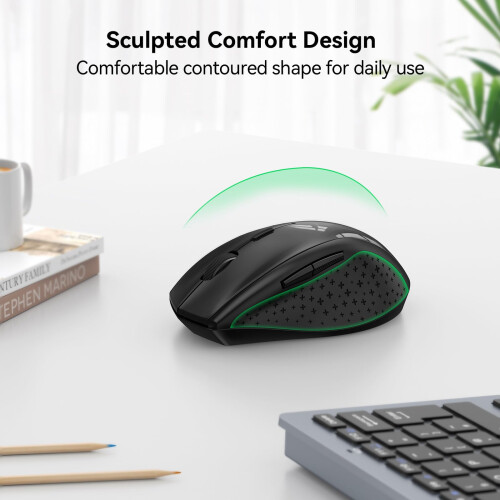 TeckNet TECKNET Wireless Mouse for Laptop, 4800 DPI Optical Computer Mice, Black 2