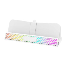 Do Przenośnego Stojaka Ładującego dla PS5 z Pojedynczą Podstawą Ładującą i Światłem RGB do Konsoli dla PS5 Portal w Kolorze Białym