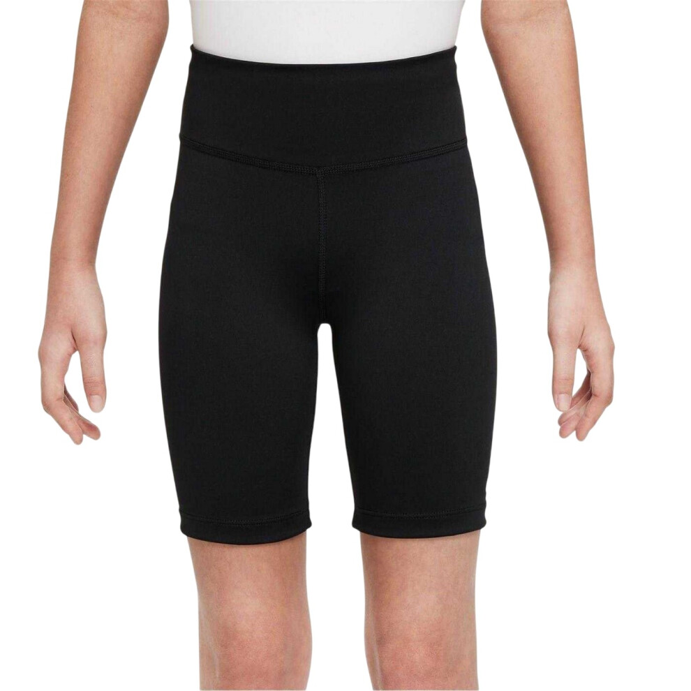 Nike (13 Years, Black/White) Girls Sportswear Tight Biker Shorts