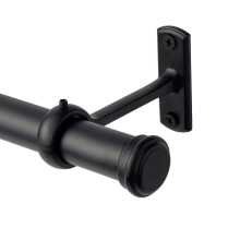 Ceiling Mounted Curtain Rod Brackets, Heavy Duty Ceiling Bracket for 1 Inch Curtain Rod Holder(Set of 8, Black)