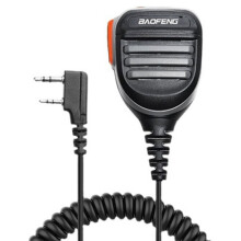 Microfono Altoparlante per Walkie Talkie, Compatibile con per  UV-5R, UV-82, BF-888S, Microfono Portatile di Tipo K per Escursionismo