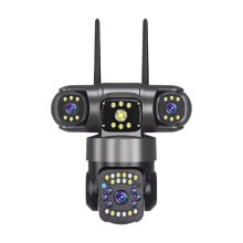 6MP WIFI PTZ-Beveiligingscamera met Drievoudige Lens, Automatische Tracking, CCTV-Camera met Groothoeklens en Bewaking op Afstand (EU-Stekker)