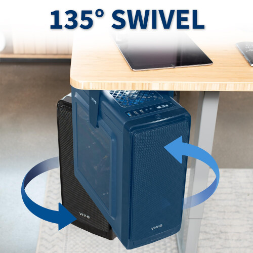 Vivo VIVO Adjustable Under Desk and Wall Large PC Mount, Computer Case CPU Holder with Swivel Action and Secure Locking, Black, MOUNT-PC01L 1