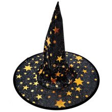 2X Halloweenkostymer HäXtrollkarl med Hatt för Barn Pojkar Flickor Svart