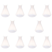 10X 500ml Clear Plastic Laboratory Chemical Conical Flask Storage Bottle
