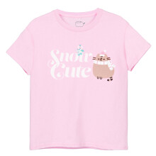 (9-10 Years, Pink) Pusheen Girls Christmas T-Shirt