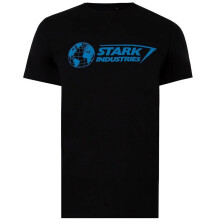 (XXL, Black/Blue) Marvel Mens Stark Industries Logo T-Shirt