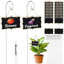25-Pack Växtetiketter med Tuschpenna, Trädgårdspennor, Växtetiketter i Trä för Utomhusbruk, Återanvändbara Växtetiketter