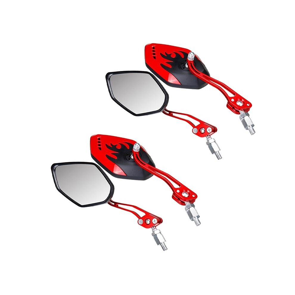 4Pcs Screw Diameter 10Mm / 8Mm Side Mirrors For Motorcycle Scooter 360 Degree Rotation Motorcycle Rearview Mirrors Red 6032767452864