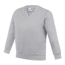 (13 Years, Grey) AWDis Academy Childrens/Kids Junior V Neck School Jumper/Sweatshirt