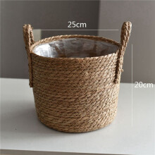 4X Plant Pots Seagrass Planter Basket Flower Pot Cover Woven Plant Container Vase Wicker Trash