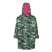 (9-13 Years, Cactus Green/Pink Potion) Regatta Childrens/Kids Camouflage Waterproof Changing Robe