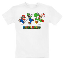 (5-6 Years, White) Super Mario Childrens/Kids Running T-Shirt
