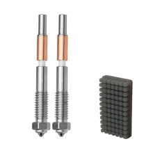 2 Stuks voor QIDI 4 Gehard Stalen Nozzles van 0,4 mm met Snelwisselfunctie en Siliconenborstel, Vervangingsonderdelen voor 3D-Printers