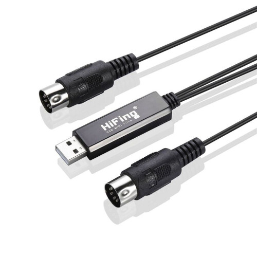 4X HiFing USB IN-OUT MIDI Interface Converter/Adapter with 5-PIN DIN MIDI Cable for PC/ Laptop/ 1