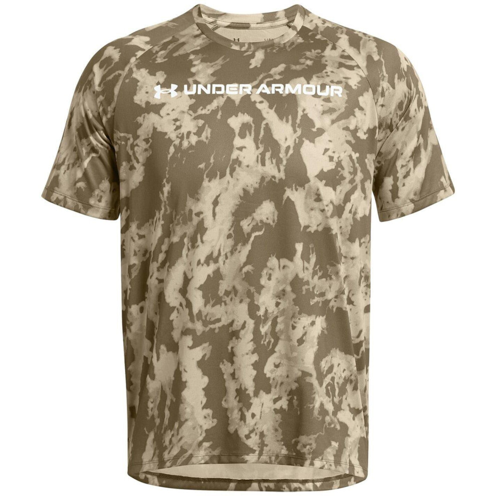 Under Armour (L, Khaki ) Mens Camo Technical Regular T-Shirt Green