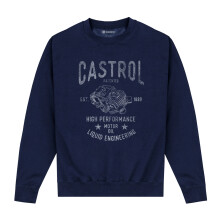 (XL, Navy) Castrol Unisex Adult Retro Engine Sweatshirt