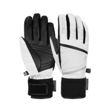 (L, White/Black) Reusch Unisex Adult Tessa Colour Block Ski Gloves