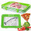 4Pcs Stackable Food Storage Trays with Vacuum Preservation Technology for Extended Freshness Green 2