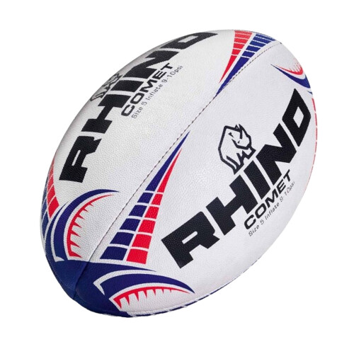 (4, White) Rhino Comet Rugby Ball
