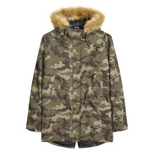 (XXL, Khaki Green) Lambretta Mens Camouflage Parka