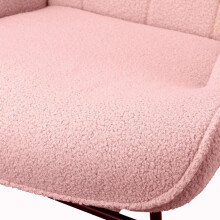 Fauteuil à Bascule, Chaise à Bascule, Fauteuil Allaitement Chambre Bebe, Rocking Chair, Chaise à bascule en Velours Teddy, Rose