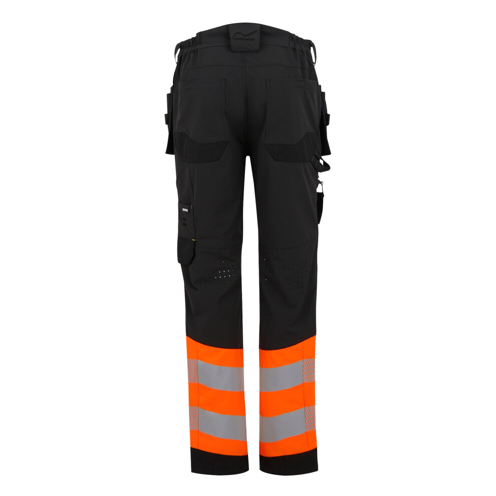 (46S, Black/Orange) Regatta Professional Unisex Adult High-Vis Work Trousers 5063806040873