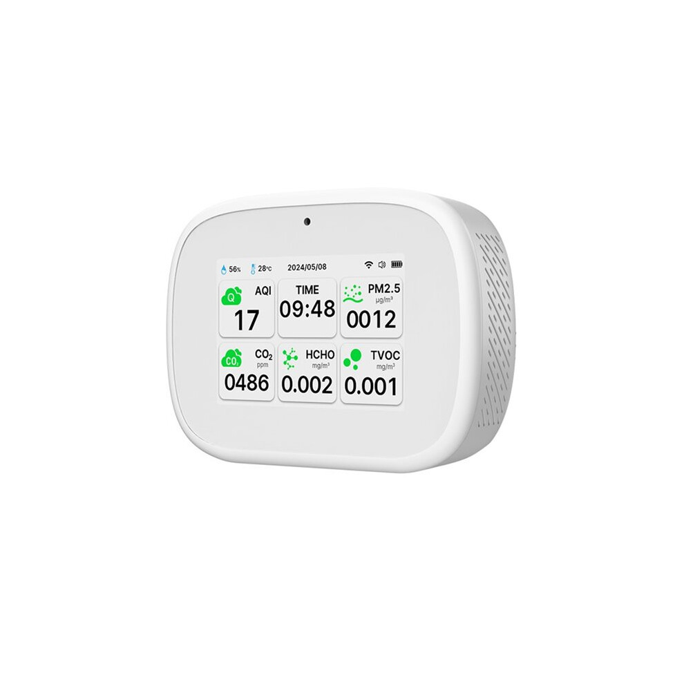 Tuya Wifi 10-In-1 Air Quality Monitor Aqi/Coâ/Tvoc/Hcho/Pm2.5/Pm1.0/Pm10/Temp/Humidity/ Indoor Tester 4713225311276