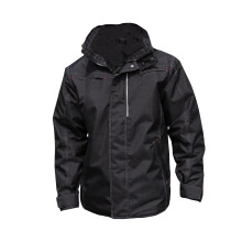 (3XL, Black) Result Mens Waterproof Denim Textured Rugged Jacket
